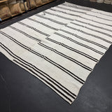 9’ x 12’ Organic Hemp Rug and Goat Hair Off White + Brown Black 5642