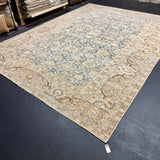 8’8 x 12’1 Classic Vintage Rug Muted Denim Blue, Brown + Beige  5805