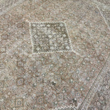 9’6 x 12’8 Classic Vintage Rug Muted Tawny Brown, Terra Cotta & Green 5799