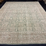 9’11 x 12’10 Traditional Style Rug Pure Soft Organic Wool Forest Green, Beige & Taupe LB58 MK1181