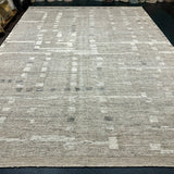 10’5 x 14’2 Moroccan Rug Pure Soft Organic Wool Natural Warm Copper-Beige and Gray-Beige