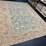 8’8 x 12’1 Classic Vintage Rug Muted Denim Blue, Brown + Beige  5805
