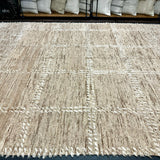 9’1 x 11’11 Moroccan Rug Pure Soft Wool Natural Beige