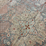 10’7 x 13’ Traditional Vintage Rug Muted Blue, Greige & Rust 5788