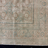 10’7 x 13’10 Classic Vintage Rug Muted Camel, Denim and Green 5802