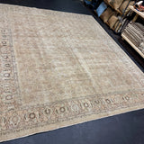 9’7 x 11’6 Traditional Vintage Rug Muted Beige & Sea Green 5792
