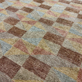 10’ x 13’ Swedish Style Rug Pure Organic Wool Muted Siena, Taupe, Rust-Brown, Antique Gold &  Steel Gray LB54 MK1088