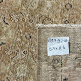 9’7 x 11’6 Traditional Vintage Rug Muted Beige & Sea Green 5792