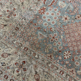 10’7 x 13’ Traditional Vintage Rug Muted Blue, Greige & Rust 5788