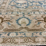 8’8 x 12’1 Classic Vintage Rug Muted Denim Blue, Brown + Beige  5805