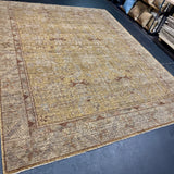 9’2 x 11’11 Traditional Style Rug Pure Soft Organic Wool  Camel Brown, Gold, Black & Gray LB45 MK1020