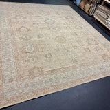 10’3 x 12’9  Traditional Style Rug Pure Soft Organic Wool Sand Beige & Powder Blue LB60 MK1004