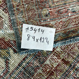 8’9 x 12’4 Classic Antique Rug Muted Red, Blue & Gray