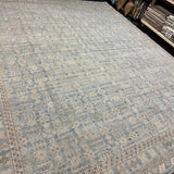 12’ x 15’ Silk and Wool Blue, Ivory & Gray Carpet MK1056 LB02