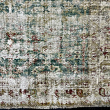 4’5 x 9’8 Antique Wide Runner Denim Blue, Taupe, and Red