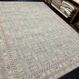 9’3 x 12’1 Silk and Wool Blue, Ivory & Gray Carpet MK1281 LB02