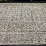 9’3 x 12’8 Traditional Vintage Rug Muted Blush, Green & Gray 5800