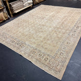 9’7 x 11’6 Traditional Vintage Rug Muted Beige & Sea Green 5792