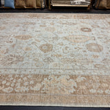 10’4 x 14’ Traditional Style Rug Pure Soft Organic Wool  Powder Blue, Taupe &  Sand Beige  LB56 MK1251