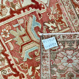 10’4 x 13’9 Traditional Vintage Rug Wine, Brick, Terra Cotta, Light Blue 5794