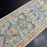 2’9 x 24’2 Classic Vintage Narrow Runner Muted Blue, Beige, Green & Mauve 5804