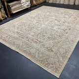 9’6 x 12’6 Classic Vintage Rug Muted Taupe, Black & Sea Green 5803