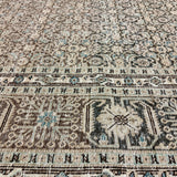 9’5 x 13’9 Traditional Vintage Rug Muted Beige, Sea Blue & Light Brown 5789