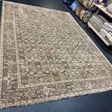 8’10 x 12’1 Silk & Wool  Rug, Brown, Cream + Taupe LB21 MK684