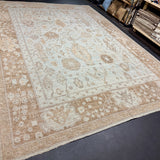 10’4 x 14’ Traditional Style Rug Pure Soft Organic Wool  Powder Blue, Taupe &  Sand Beige  LB56 MK1251