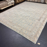 9’3 x 12’1 Silk and Wool Blue, Ivory & Gray Carpet MK1281 LB02