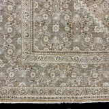 9’6 x 12’8 Classic Vintage Rug Muted Tawny Brown, Terra Cotta & Green 5799