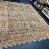 9’ x 12’3 Traditional Style Rug Pure Soft Organic Wool Charcoal Black, Camel & Sienna LB53 MK1087