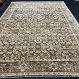 8’10 x 12’1 Silk & Wool  Rug, Brown, Cream + Taupe LB21 MK684