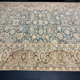 8’8 x 12’1 Classic Vintage Rug Muted Denim Blue, Brown + Beige  5805