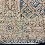 9’10 x 13’2 Traditional Vintage Rug Muted Navy, Bone, Beige & Camel 5790