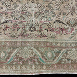 9’6 x 12’6 Classic Vintage Rug Muted Taupe, Black & Sea Green 5803