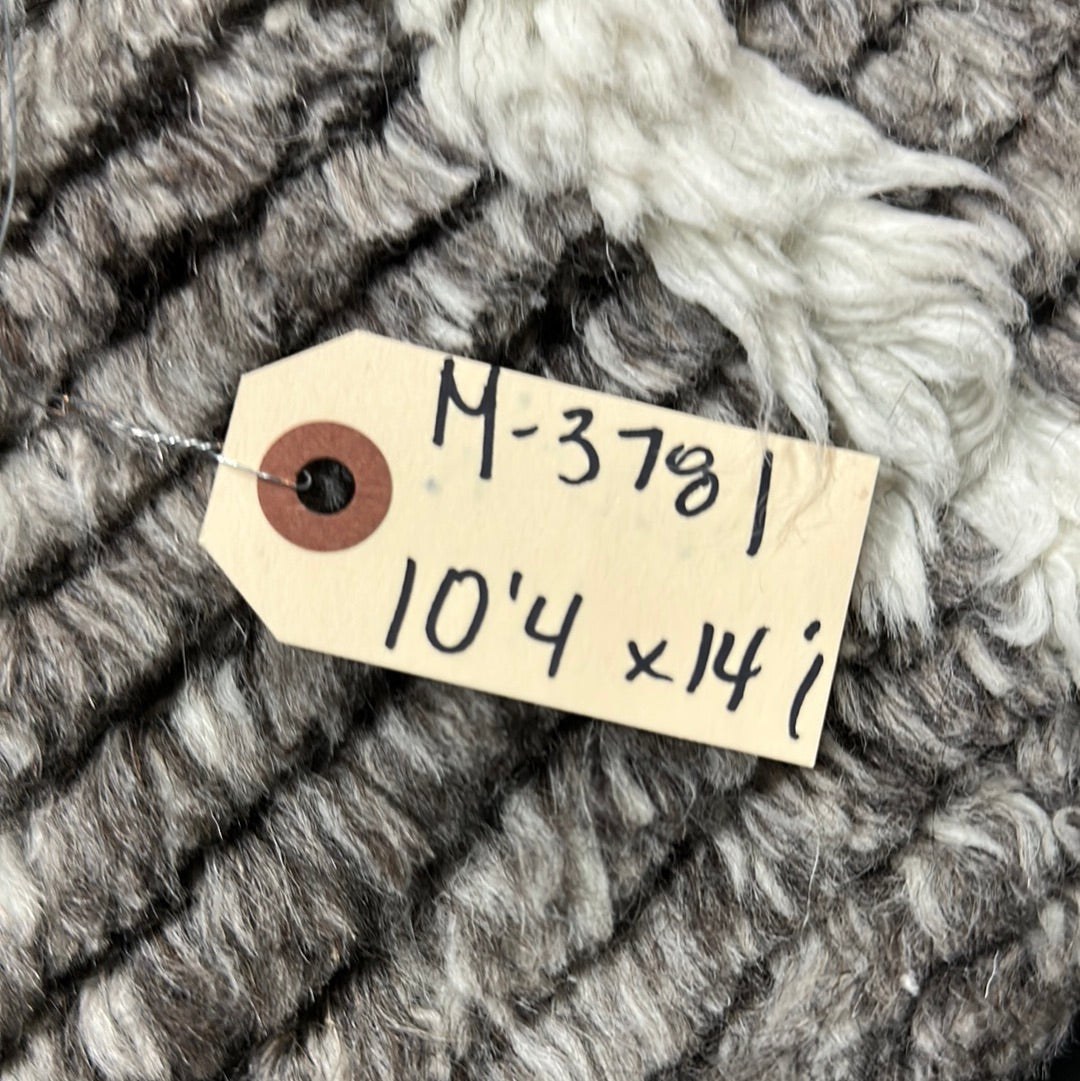 10’4 x 14’1 Shaggy Moroccan Rug Grey Pure Turkish Wool M-3781 Linda's Barn