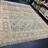 9’10 x 13’2 Traditional Vintage Rug Muted Navy, Bone, Beige & Camel 5790