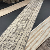 Hold for Brooke*2’8” x 19’ Distressed Silk Khotan Runner Stone Beige, Gray & Brown LB04 (balance custom order)
