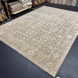 8’10 x 11’10 Silk & Wool  Rug, Khaki, Cream + Stone LB19 MK453