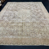 9’5 x 12’2 Traditional Vintage Rug Muted Beige & Sage Green 5793