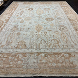 10’4 x 14’ Traditional Style Rug Pure Soft Organic Wool  Powder Blue, Taupe &  Sand Beige  LB56 MK1251