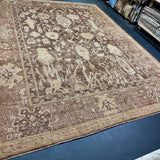 10’3 x 13’9 Traditional Style Rug Pure Soft Organic Wool  Camel Brown, Camel Beige & Gray LB46 MK1112