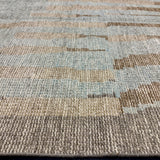 9’4 x 11’11 Moroccan Style Rug Pure Soft Organic Wool  Light Sea Blue, Gray, Camel & Beige LB62