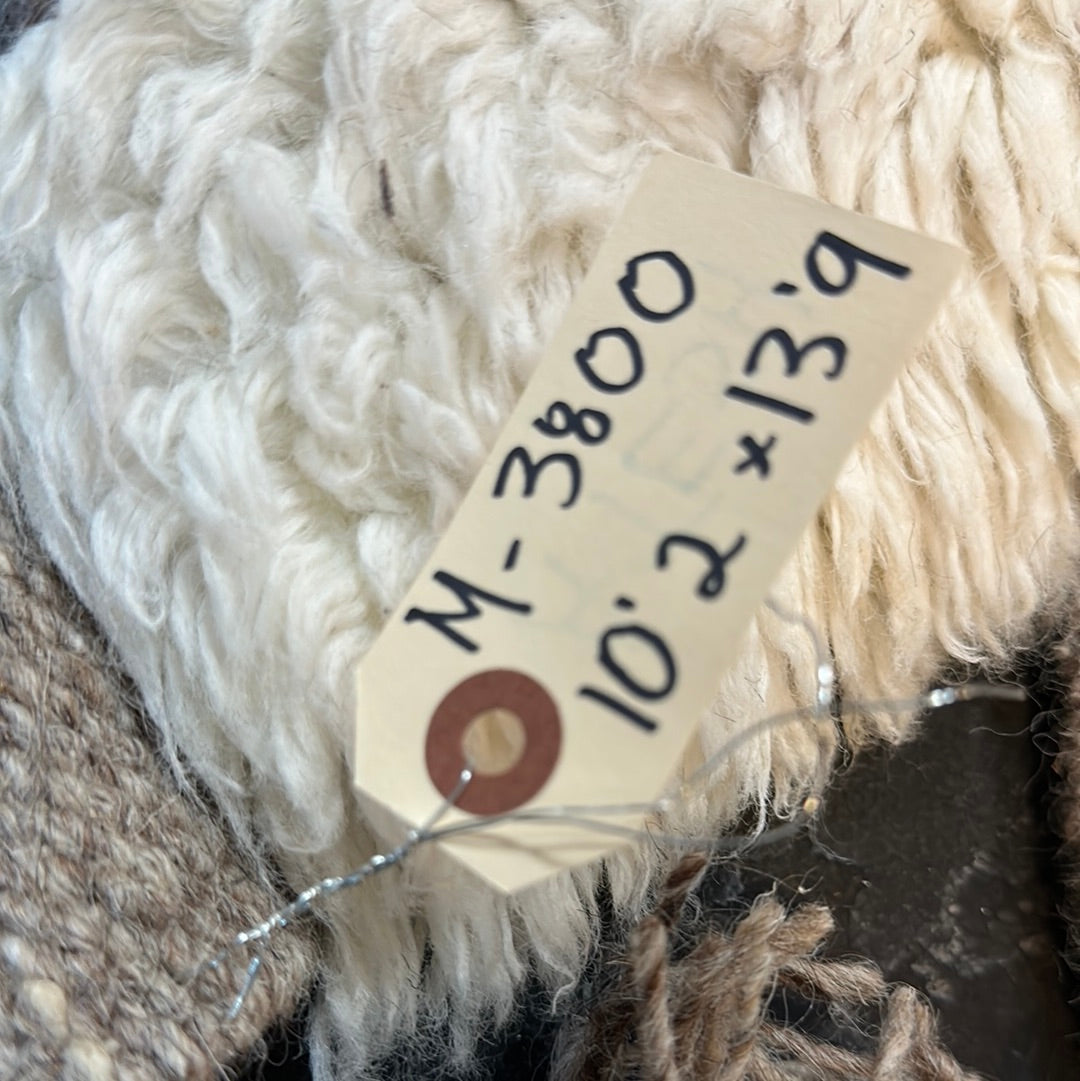 10’2 x 13’9 Shaggy Moroccan Rug Pure Turkish Wool M-3800 Linda's Barn