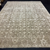 8’10 x 11’10 Silk & Wool  Rug, Khaki, Cream + Stone LB19 MK453