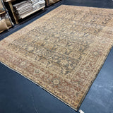 9’ x 12’3 Traditional Style Rug Pure Soft Organic Wool Charcoal Black, Camel & Sienna LB53 MK1087