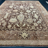 10’3 x 13’9 Traditional Style Rug Pure Soft Organic Wool  Camel Brown, Camel Beige & Gray LB46 MK1112