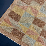 10’ x 13’ Swedish Style Rug Pure Organic Wool Muted Siena, Taupe, Rust-Brown, Antique Gold &  Steel Gray LB54 MK1088