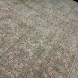 10’7 x 13’10 Classic Vintage Rug Muted Camel, Denim and Green 5802